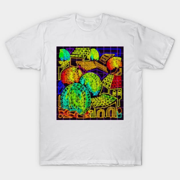 Neon Town T-Shirt by designbymario